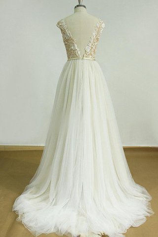 Abito da Sposa Semplice in Tulle con Piega a riva A-Line in pizzo - Foto 2