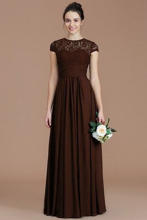 Robe demoiselle d'honneur naturel jusqu'au sol avec chiffon de princesse a-ligne - Photo 13