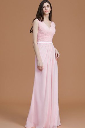 Normale Taille Gerüschtes Prinzessin Bodenlanges Brautjungfernkleid ohne Ärmeln - Bild 6