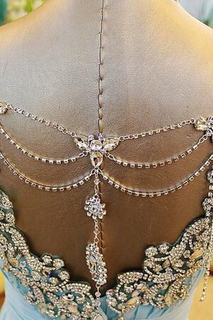 Robe de soirée romantique avec manche courte avec perle de traîne courte avec cristal - Photo 4