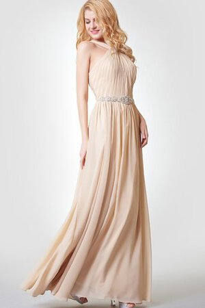 Robe demoiselle d'honneur romantique avec zip a-ligne avec ruban manche nulle - Photo 6