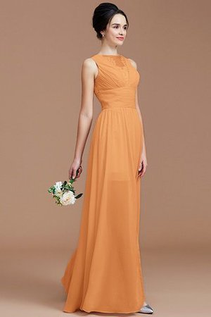 Robe demoiselle d'honneur naturel en chiffon avec zip de princesse au niveau de cou - Photo 26