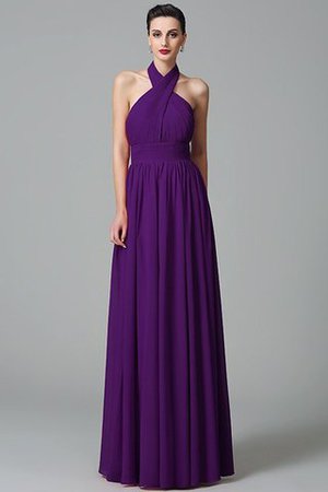 Robe demoiselle d'honneur a-ligne de princesse de lotus de dos nu avec chiffon - Photo 13