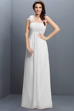 Robe demoiselle d'honneur longue en chiffon de bustier avec zip avec fleurs - Photo 29