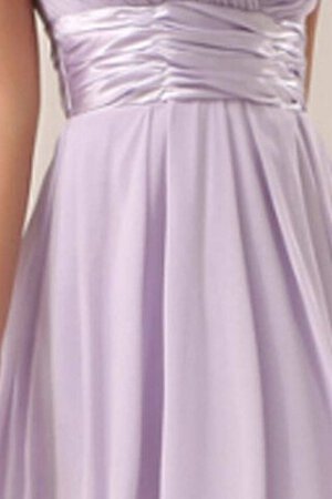 Robe demoiselle d'honneur plissé fermeutre eclair en chiffon v encolure a-ligne - Photo 3