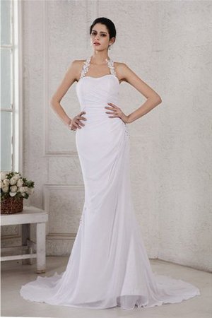 Vestido de Novia de Corte Sirena de Abalorio de Espalda Descubierta de Cola Corte - Foto 1