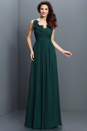 Robe demoiselle d'honneur plissage longue jusqu'au sol de col en v avec chiffon - Photo 9