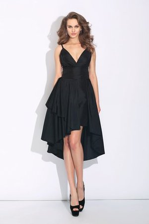 Robe de soirée sexy de lotus haut bas asymétrique fermeutre eclair - Photo 1