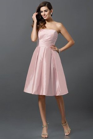Robe demoiselle d'honneur courte naturel manche nulle a-ligne au niveau de genou - Photo 21