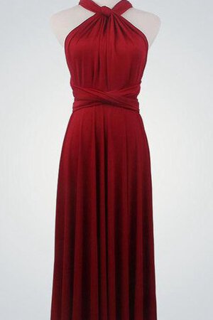 Normale Taille hoher Kragen Ärmelloses A-Linie knielanges Brautjungfernkleid - Bild 1