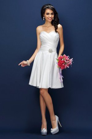 Robe demoiselle d'honneur bref naturel plissé au drapée textile taffetas - Photo 1