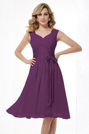 Normale Taille A-Linie Prinzessin Drapiertes Brautjungfernkleid aus Chiffon - Bild 7