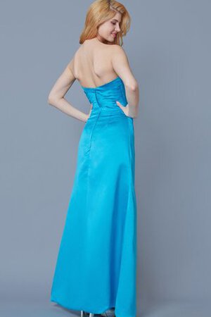 Ärmelloses Satin langes Elegantes einfaches Brautjungfernkleid mit Rüschen - Bild 3