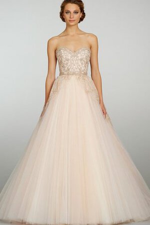 Robe de mariée naturel de mode de bal avec perle de traîne courte avec broderie - Photo 2