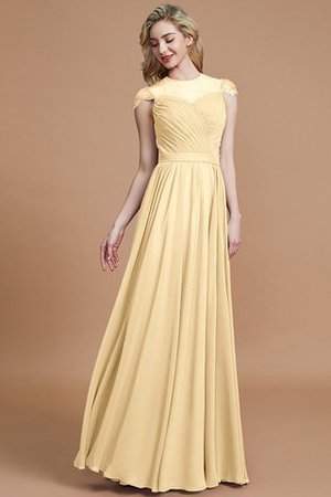 Abito da Damigella in Chiffon Principessa con Manica Corte Naturale A-Line - Foto 11