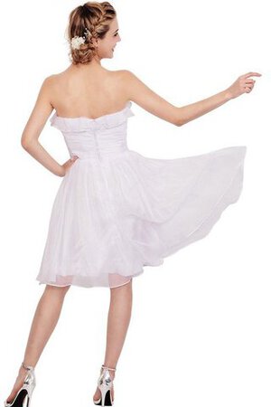 Chiffon A-Linie plissiertes normale Taille Jugendweihekleid mit Reißverschluss ohne Ärmeln - Bild 2