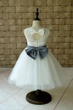 Abito da Cerimonia Bambini decorato A Terra in Organza con Piega A-Line Naturale - Foto 4