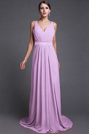 Robe demoiselle d'honneur longue de lotus avec chiffon fermeutre eclair manche nulle - Photo 20