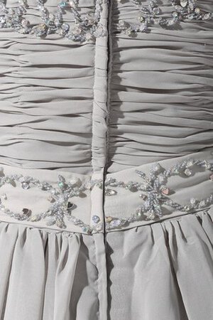 Abito da Sera Cuore con Increspato con Applique in Chiffon - Foto 8