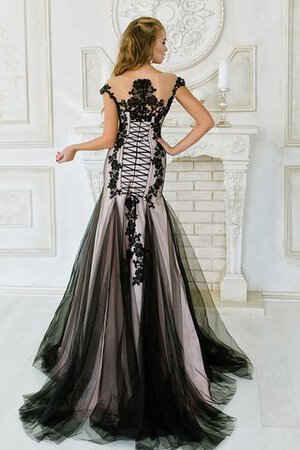 Robe de bal avec manche courte de traîne courte de sirène textile en tulle cordon - Photo 2