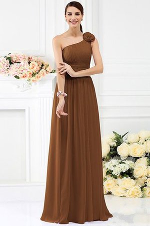 Reißverschluss Chiffon Sittsames Brautjungfernkleid ohne Ärmeln mit Blume - Bild 4
