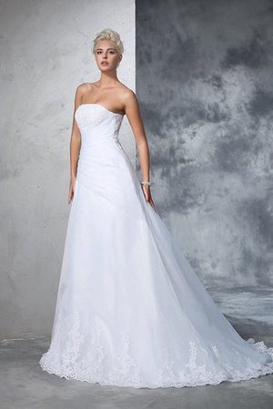 Trägerloser Ausschnitt Empire Taille Anständiges Luxus Brautkleid mit Applikation - Bild 7
