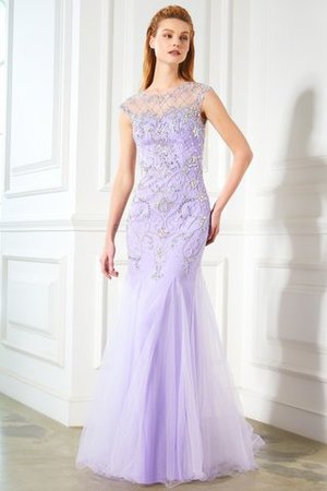 Meerjungfrau Stil Normale Taille Ärmelloses Bodenlanges Ballkleid mit Schaufel Ausschnitt - Bild 3