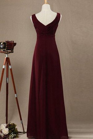 Robe demoiselle d'honneur simple plissé a-ligne manche nulle en chiffon - Photo 4