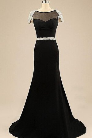 Robe de bal naturel avec manche courte avec zip de sirène en chiffon - Photo 1