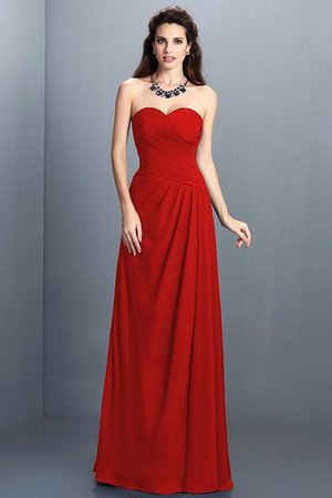 Abito da Damigella Senza Maniche A-Line in Chiffon A Terra con Festone - Foto 23