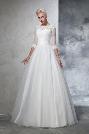 Robe de mariée longue au niveau de cou de mode de bal fermeutre eclair appliques - Photo 5