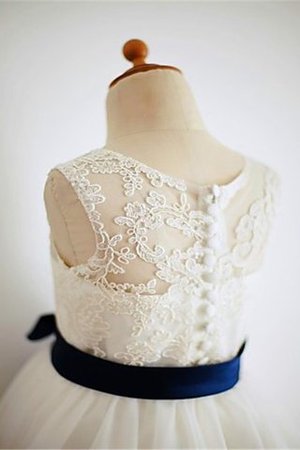 Robe de cortège enfant naturel col u profond de princesse en tulle avec fleurs - Photo 4