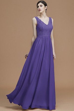 V-Ausschnitt Prinzessin Normale Taille Reißverschluss A Linie Brautjungfernkleid - Bild 30