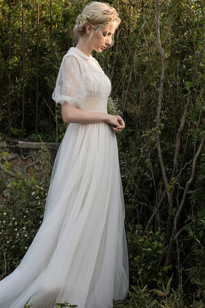 Abito da sposa in pizzo in pizzo abbagliante naturale in tulle all aperto - Foto 6