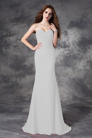 Robe demoiselle d'honneur longue naturel de sirène avec chiffon ruché - Photo 19