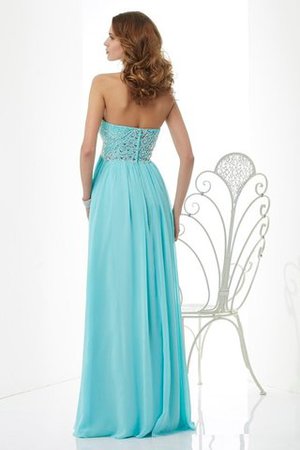 Robe de soirée mode fermeutre eclair avec perle a-ligne avec chiffon - Photo 2