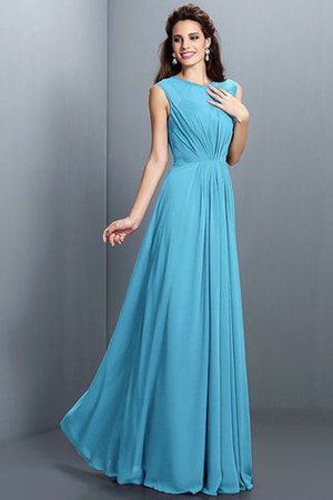 Prinzessin A Linie Plissiertes Normale Taille Brautjungfernkleid mit Drapierung - Bild 3