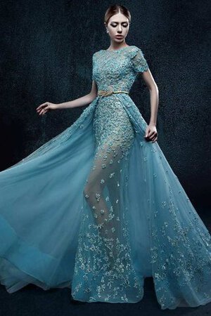 Abito da Ballo largo con Applique con Piega A Terra con Fusciacca in Organza - Foto 3