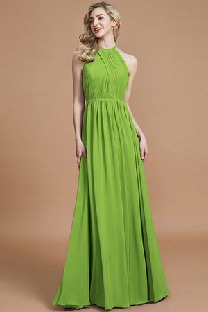 Robe demoiselle d'honneur naturel a-ligne manche nulle en chiffon de princesse - Photo 19
