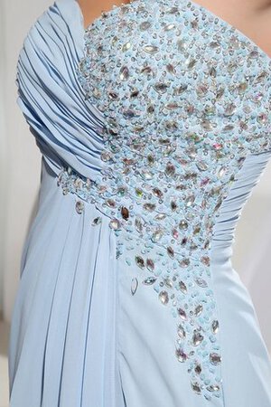 Robe de soirée long avec sans manches bandouliere spaghetti avec perle avec chiffon - Photo 3