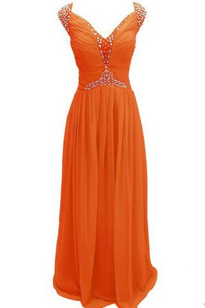 Paillettenbesetztes Chiffon A-Linie plissiertes bodenlanges Brautjungfernkleid - Bild 8