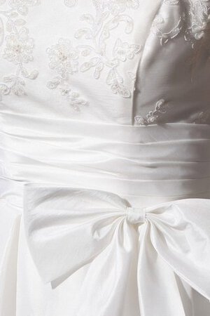 Zickzack Ausschnitt Ärmellos mini schlichtes Brautkleid mit Gürtel mit Bordüre - Bild 5