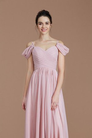 Robe demoiselle d'honneur en chiffon avec sans manches a-ligne ruché avec zip - Photo 7