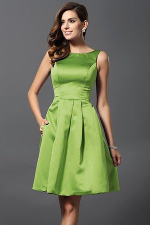 Prinzessin Satin A-Linie Knielanges Brautjungfernkleid mit Natürlicher Taille - Bild 14