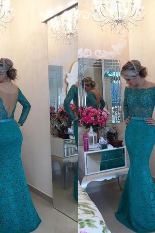 Schulterfreier Ausschnitt Abendkleid mit Bordüre aus Spitze - Bild 2