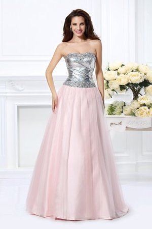 Robe de quinceanera longue naturel de mode de bal avec perle col en forme de cœur - Photo 1