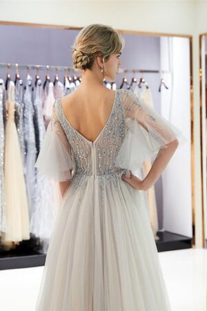 Brillant Halle Stilvolles Bodenlanges Ballkleid mit Halben Ärmeln - Bild 7