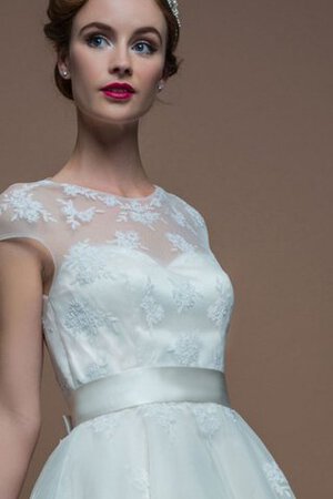 Moderno Vestido de Novia de Apliques de Joya de Botón de Escote redondo - Foto 3