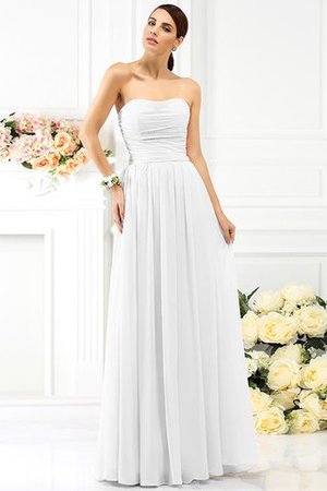 Vestido de Dama de Honor de Sin mangas de Largo de Escote sin tirantes de Plisado - Foto 29