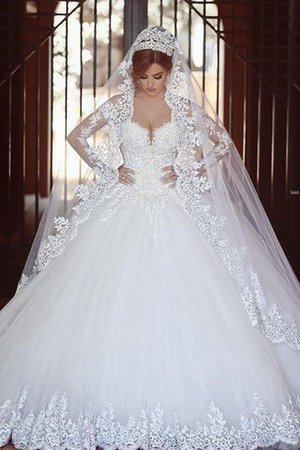 Robe de mariée classique naturel chic de mode de bal avec manche longue - Photo 3
